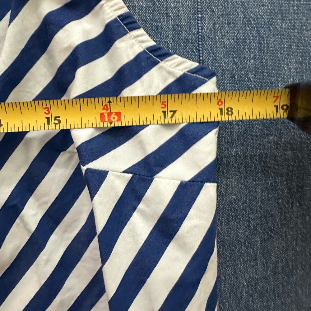 Ralph Lauren white & blue striped sleeveless button up blouse sz-14 - Picture 5 of 10